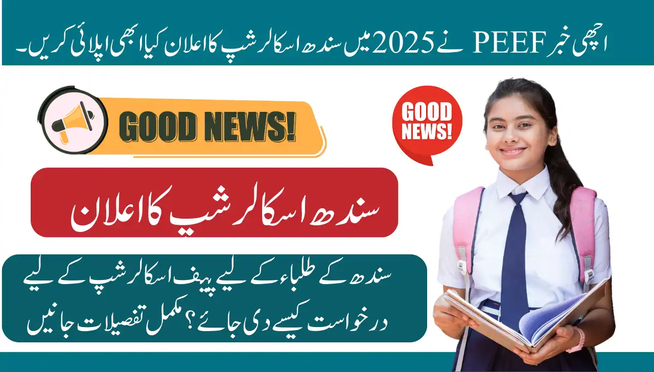 Good News PEEF Announces Sindh Scholarship In 2025 Apply Now